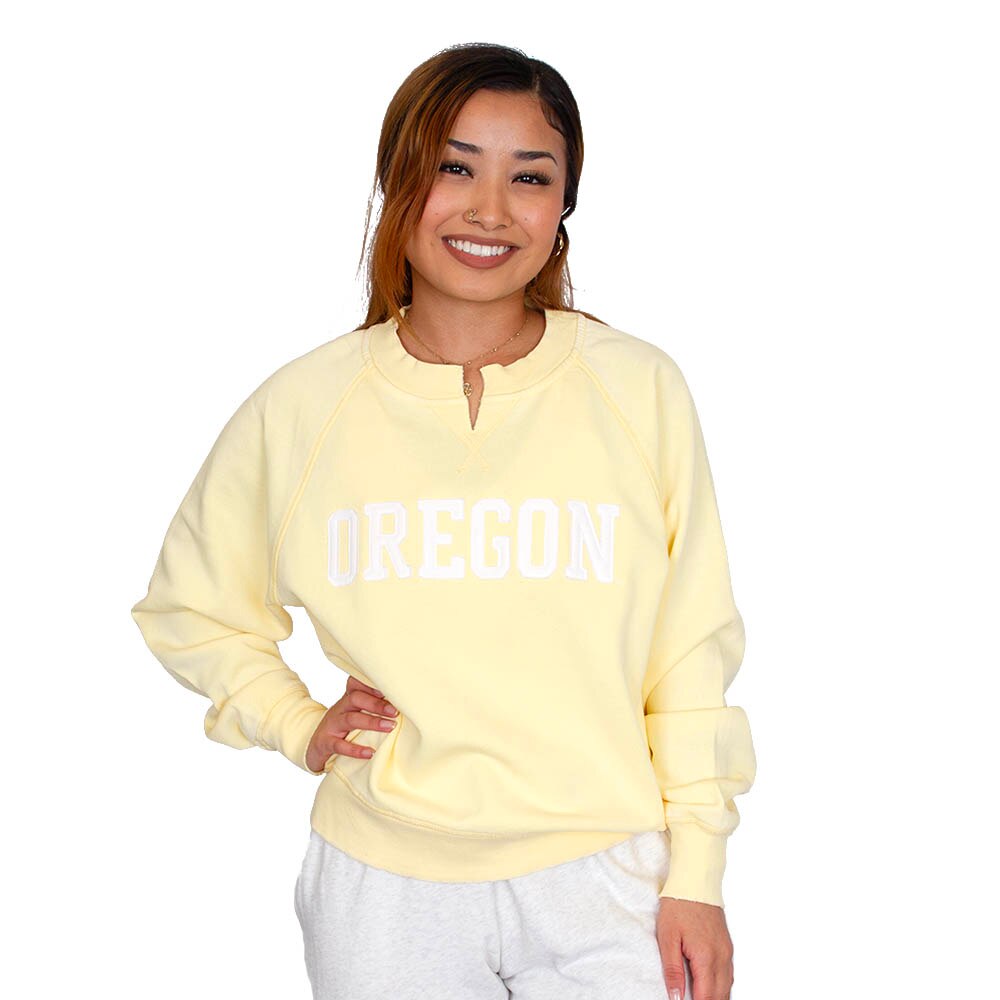 Arched Oregon, Camp David, Yellow, Pullover, Cotton Blend, Women, Butter, Embroidered design, Sweatshirt, 838516